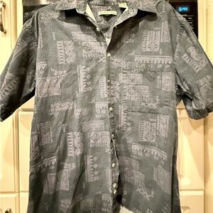 Gray Casual Button Down Shirt for Men